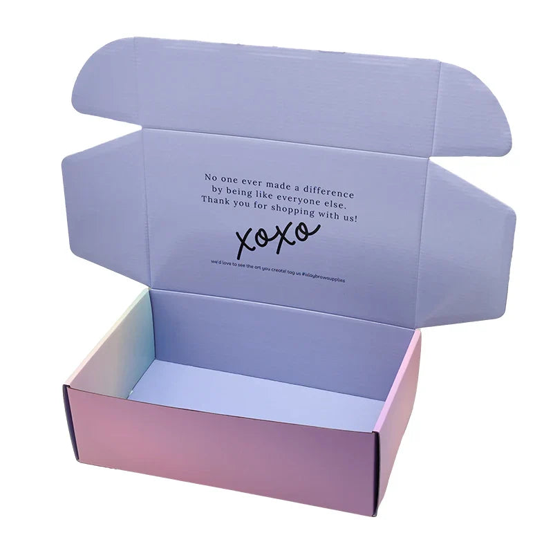 Custom Logo Corrugated Mailing Pink Folding Design Manufacturer's Carton for Delivery Packing Socks Customizable Shipping