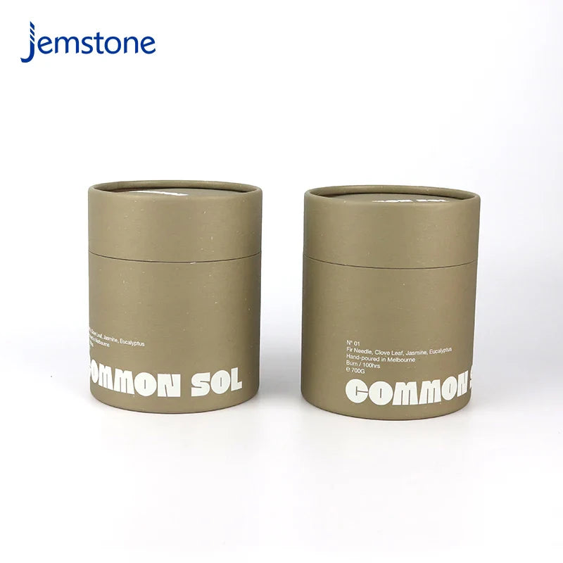 Custom Logo Food Loose Tea Coffee Cylinder Packaging Box Candle Jar Round Cardboard Tube Luxury Aromatherapy Kraft Paper Tube