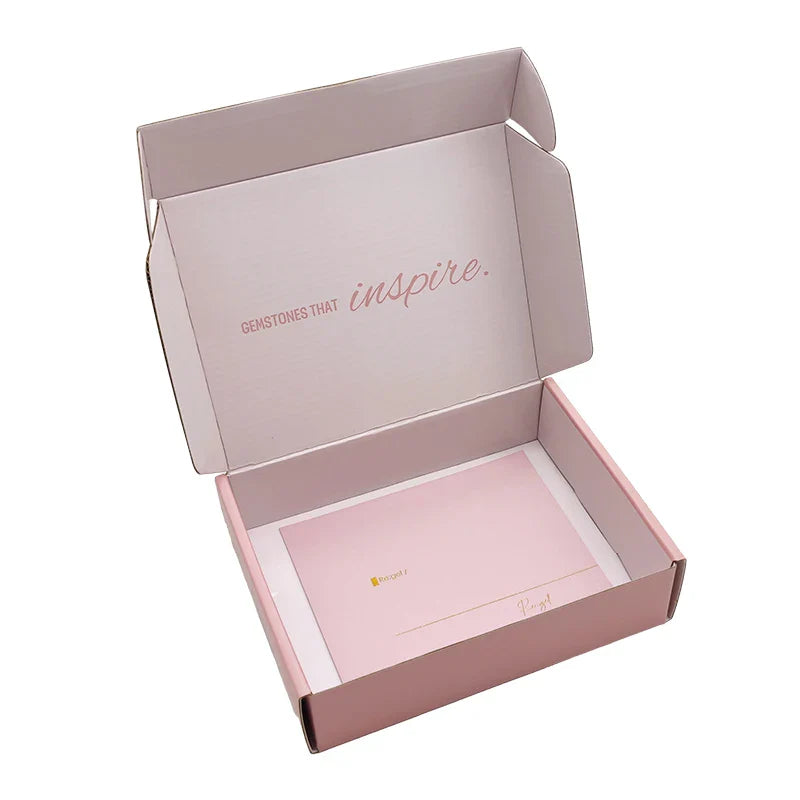 Customized pink Color Folding Packiging Paper Press on Nail Perfume Eyelash Jewelry Box Packaging Luxury with logo