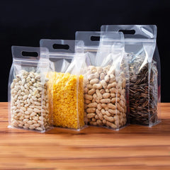Transparent Clear Block Box Ziplock Food Packaging Bags 8 Side Seal Plastic Poly Moisture-Proof for Pet Food