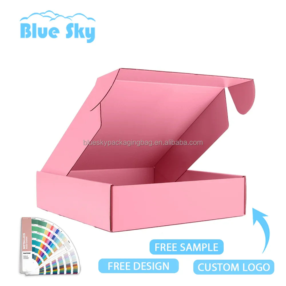 Wholesale pink Colored Airplane Boxes square Packaging Paper Boxes for Jewelry Clothing Cosmetics Express Delivery Box with Logo