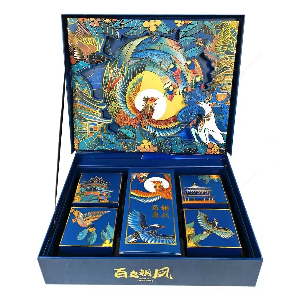 Customized Design Book Shaped Box With Ribbons Luxury Gift Boxes for Moon Cakes Packaging Food Wrapping With Cardboard Paper