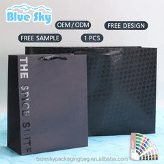 Custom Full-Color Printed Gift Paper Bag with Own Design Premium Art Black Paper Bags for Weddings Holidays&Luxury Packaging