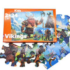 Factory Wholesale Fashion Jigsaw Puzzles Kids Vikings Cartoon Themed Paper Learning Educational Puzzles for Toddler