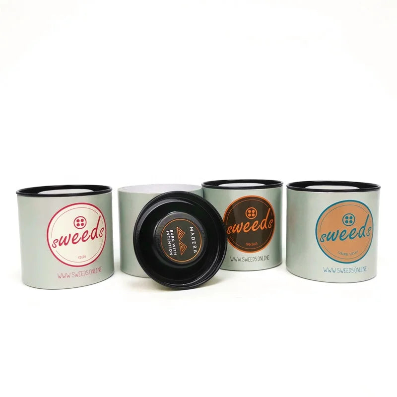 Custom Airtight Unsealed Leisure Foods Paper Cans Cylinder Gift  Packaging for Cookies Cardboard Chocolate Paper Round Box