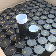 Printed Luxury Gift Cosmetic Box Cylinder Packaging Food Tea Coffee Candle Paper Tube Black Craft Kraft Cardboard Tube for Loose