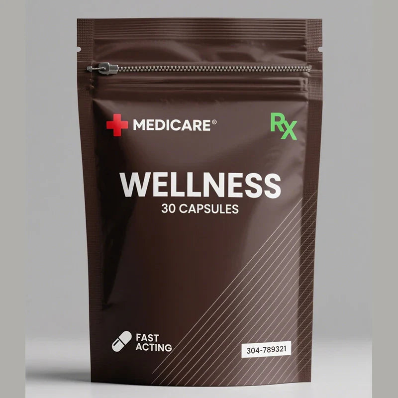 Medical Grade Stand-up Pouch FDA Compliant Pouch Aluminum Foil Barrier Resealable Pharmaceutical Die Cut 3.5g Mylar Bags