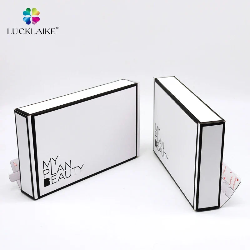 Custom White Corrugated Package Shipping Mailing Packing Boxes Small Beauty Mailer Emballage Carton Clothing Box