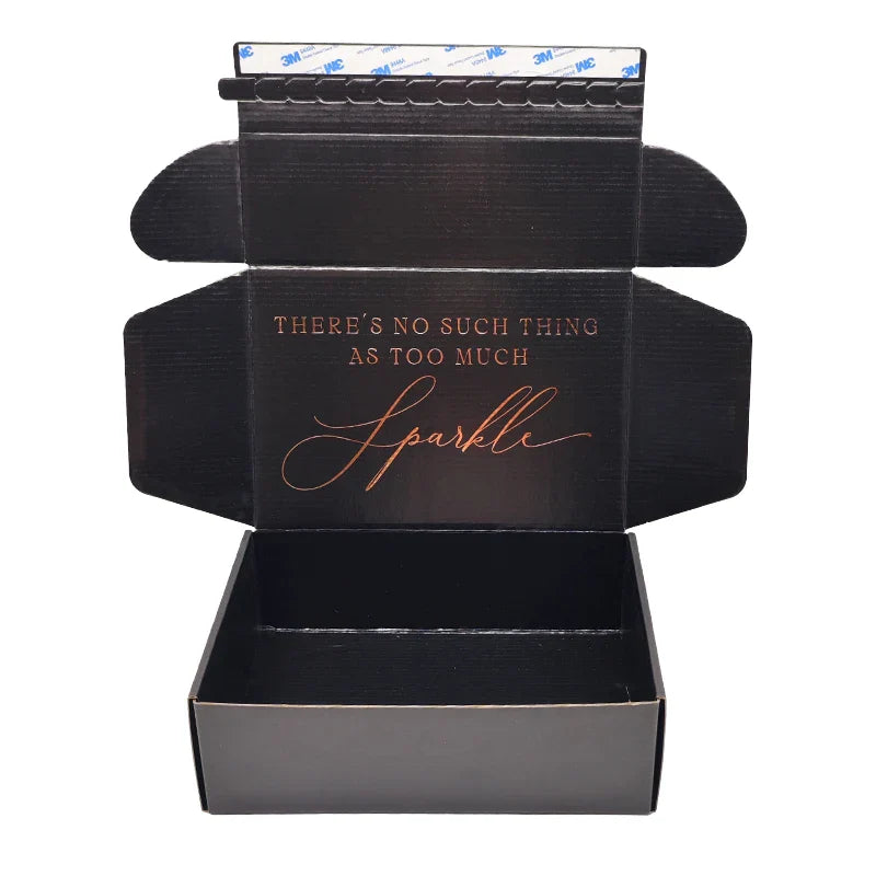 Manufacturer Matte Rose Foil Paper Cajas Carton Mailer Box Custom Shipping Gift Packaging Boxes With Self Adhesive Zipper Tear