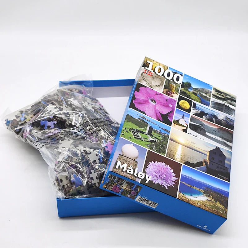 Luck Packing Wholesale Adults Custom Personalized Jigsaw Puzzle Game Box Manufacturer 1000 Pieces Custom Jigsaw Puzzle