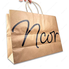 Custom Logo Print Recycled Brown White Kraft Shopping Food Luxury Gift Packaging Paper Bag Handles With Your Own Logo