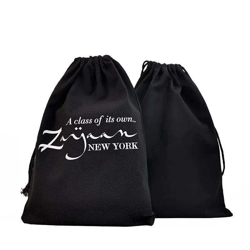 Custom Printed Logo Jewelry Drawstring Gift Present Shoe Clothes Storage High End Drawstring Cotton Dust Pouch