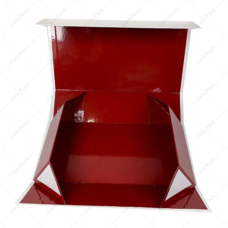 Eco-friendly Rigid Cardboard Bespoke Packaging Box Clothes Dress Shoes Storage Foldable Magnet Packaging Boxes With Ribbon