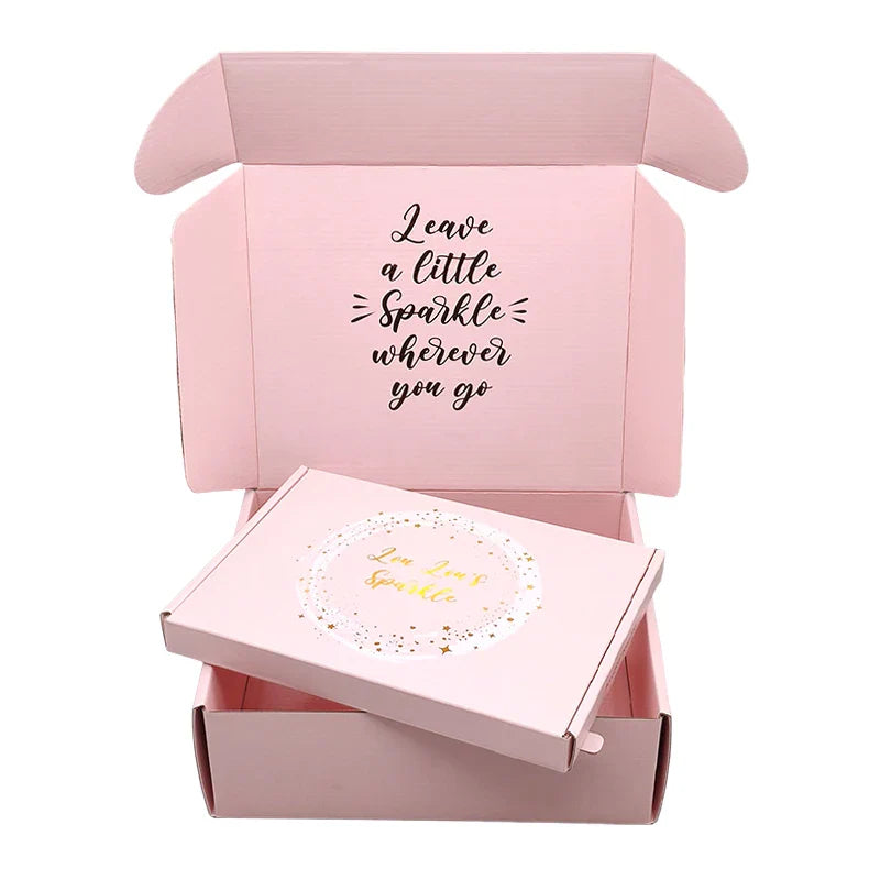 Customized Pink Eyelashes Skincare Cosmetic Jewelry Products Paper Mailer Shipping Packaging Corrugated Boxes with Your Own logo