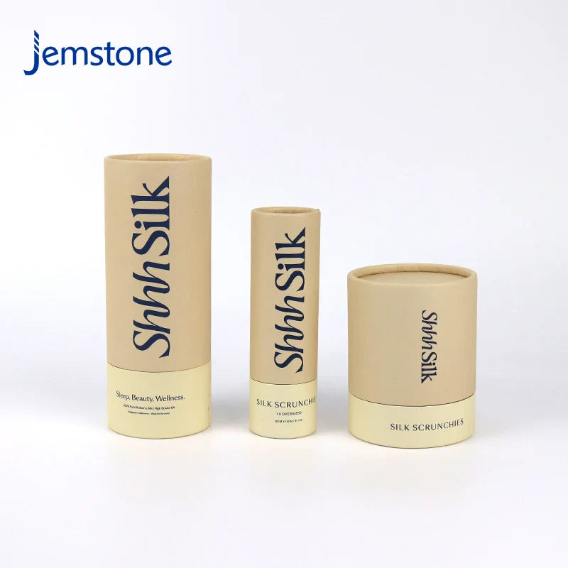 Custom Eco-Friendly Brown Luxury Kraft Cardboard Silk Scarves Cylinder Box Packaging T-shirt Paper Tube for Clothing