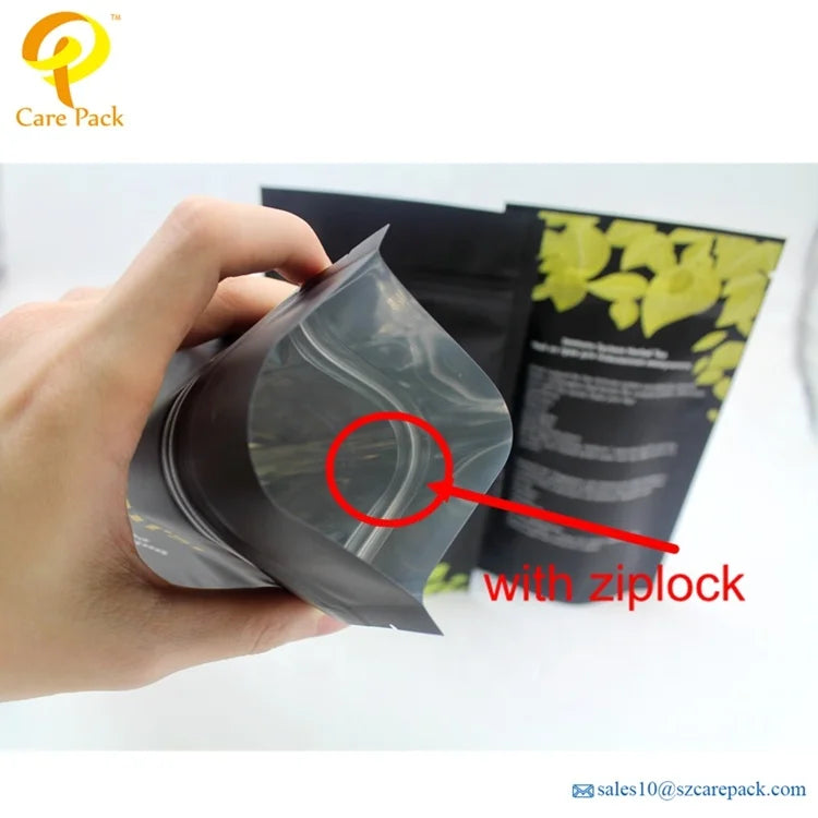 Custom Printed Matte Stand up Pouch Aluminum Foil Mylar Bag Tea Packaging Bag