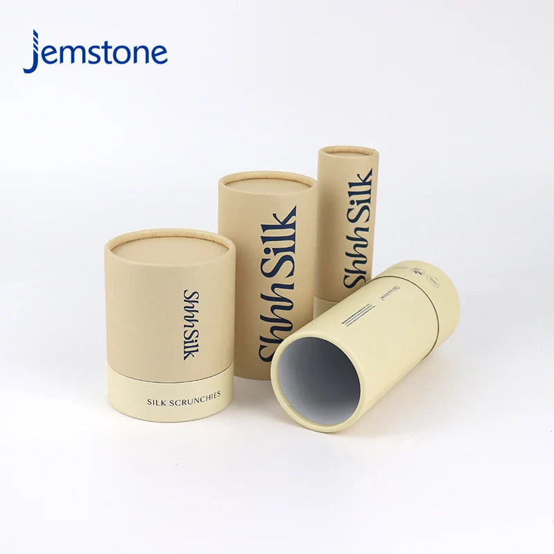 Custom Eco-Friendly Brown Luxury Kraft Cardboard Silk Scarves Cylinder Box Packaging T-shirt Paper Tube for Clothing