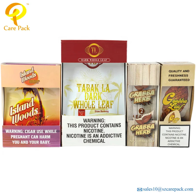 Custom Printing Size Flat Pouch 3 Sides sealed  Woods Bag for Tobacco Product Smoke Accessories Paper Boxes