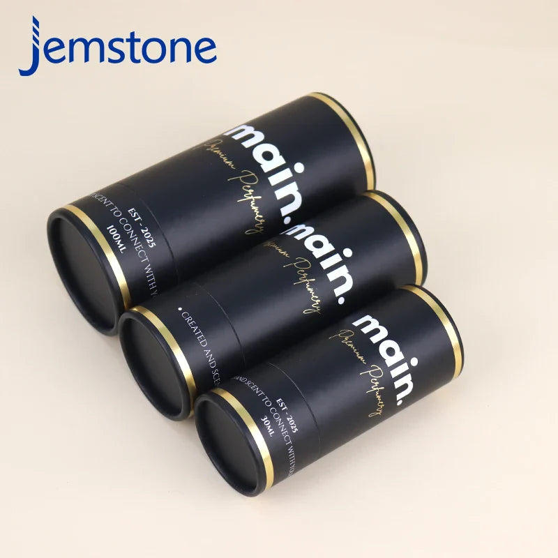 Eco-Friendly Premium Packaging Custom UV  Gold Foil Embossing Vanishing Print Cylinder Kraft Cosmetic Food Tube Packing