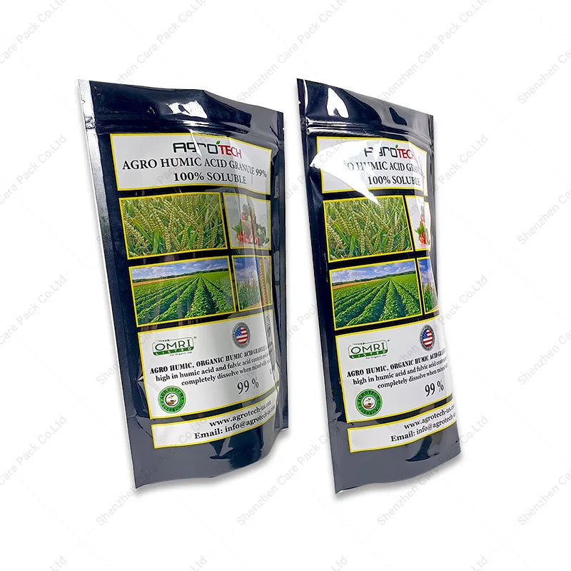 Customized 250g 500g Bags for Fertilizer Seeds Grain Zipper Aluminum Foil Agricultural Seed Stand up Packaging Mylar Bag