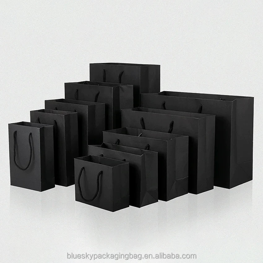 Custom Kraft Paper Bag With Handles Shopping Bags Retail Bag Wholesale Bulk Customized Logo Printing for Boutique Gift Packaging