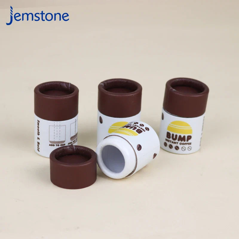 Custom Eco-friendly Cardboard Food Jar Tea Can Container Cylinder Box Packaging Kraft Tea Bag Coffee Bean Powder Paper Tube