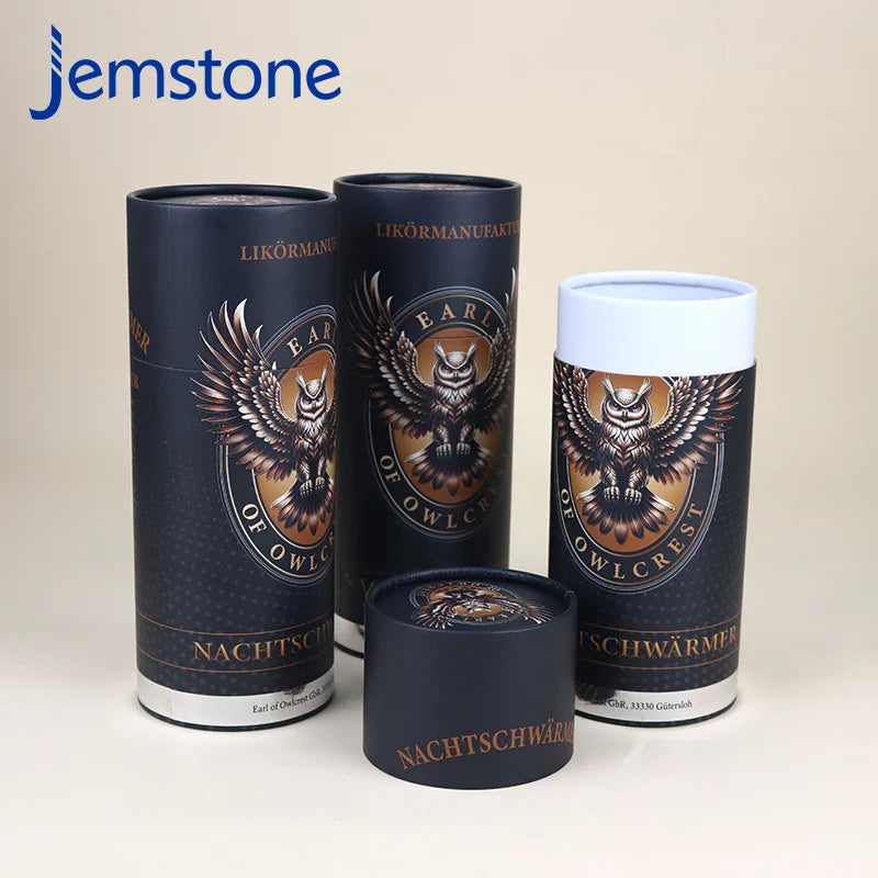 Custom Printed Luxury Biodegradable Food Box Kraft Round Cardboard Tube Packaging Tea Coffee Candle Cylinder Paper Tube