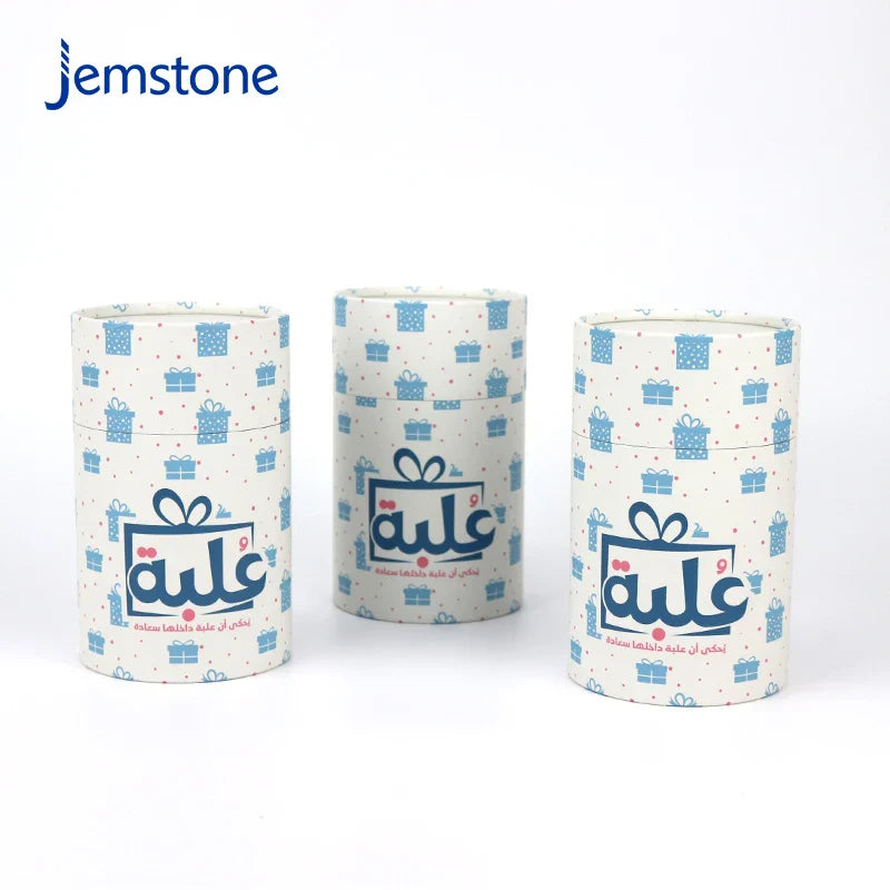 Eco-Friendly Custom logo Food Grade White Kraft Cardboard Tea Coffee Cylinder Box Packaging Cosmetic Perfume Paper Tube