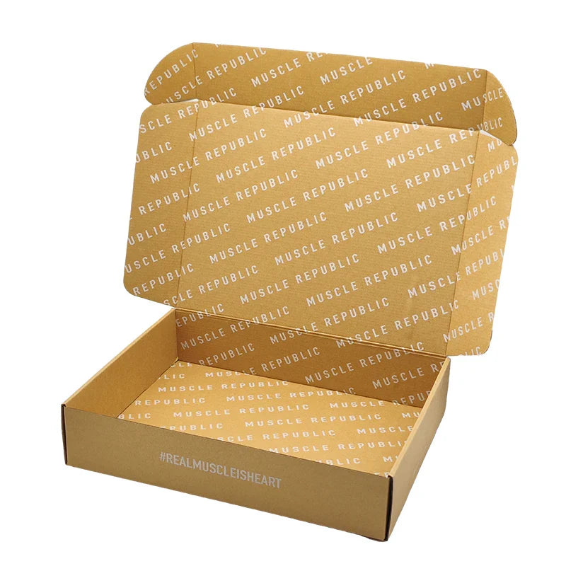 Custom Emballage Beige Corrugated Packaging Package Paper Carton Shipping Box Packaging Mailer Postal Boxes for Packiging