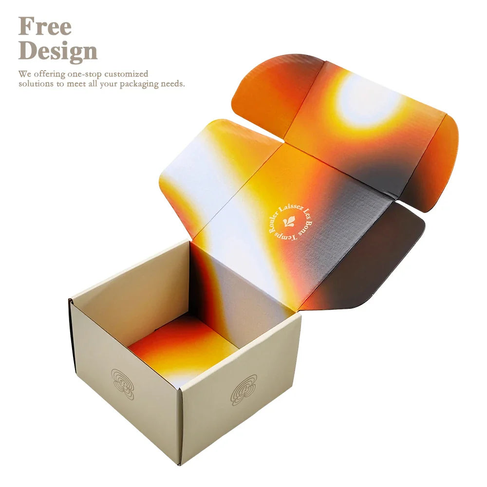 Custom Emballage Beige Corrugated Packaging Package Paper Carton Shipping Box Packaging Mailer Postal Boxes for Packiging