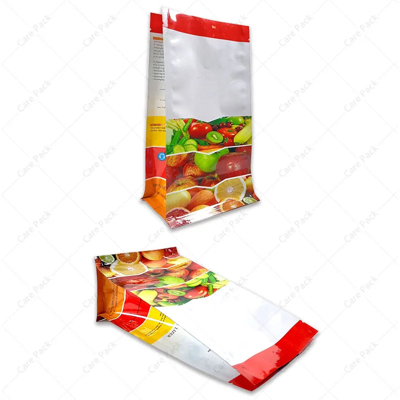 High Quality Biodegradable Self Custom Laminated Dried Fruits Eight Side Sealed Bag With Zipper for Food Packaging
