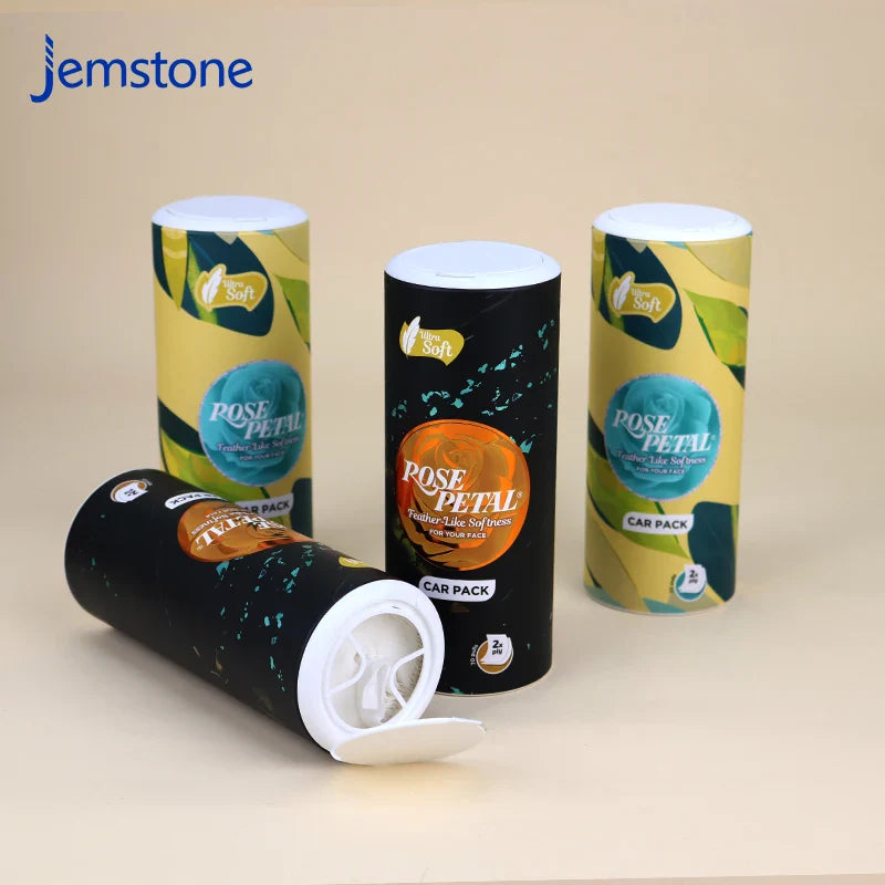 Custom Eco Friendly Printed Food Kraft Cardboard Tube Packaging Essential Oil Cylinder Tissue Paper Tube Cylinder Tissue Box