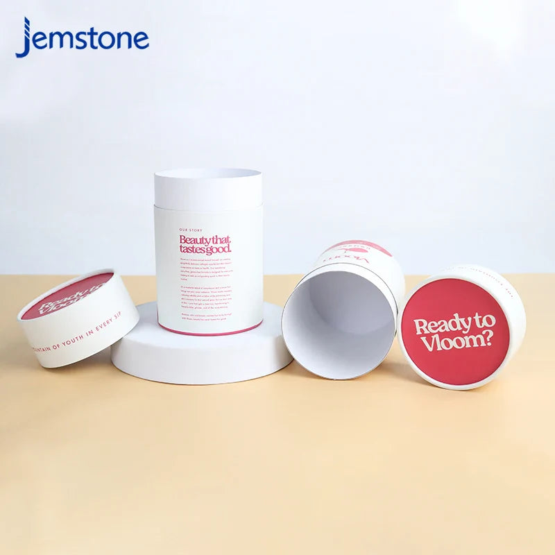 Eco Friendly Essential Oils Skincare Eyeliner Round Tube Paper Flower Box Gift Packaging Luxury Paper Tube Box for Loose Tea