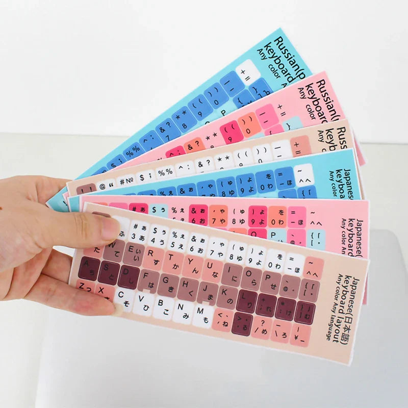 Laptop Keyboard Stickers Custom Language Azerty Keyboard Letter Stickers Spanish Arabic French PC Universal Keyboard Stickers