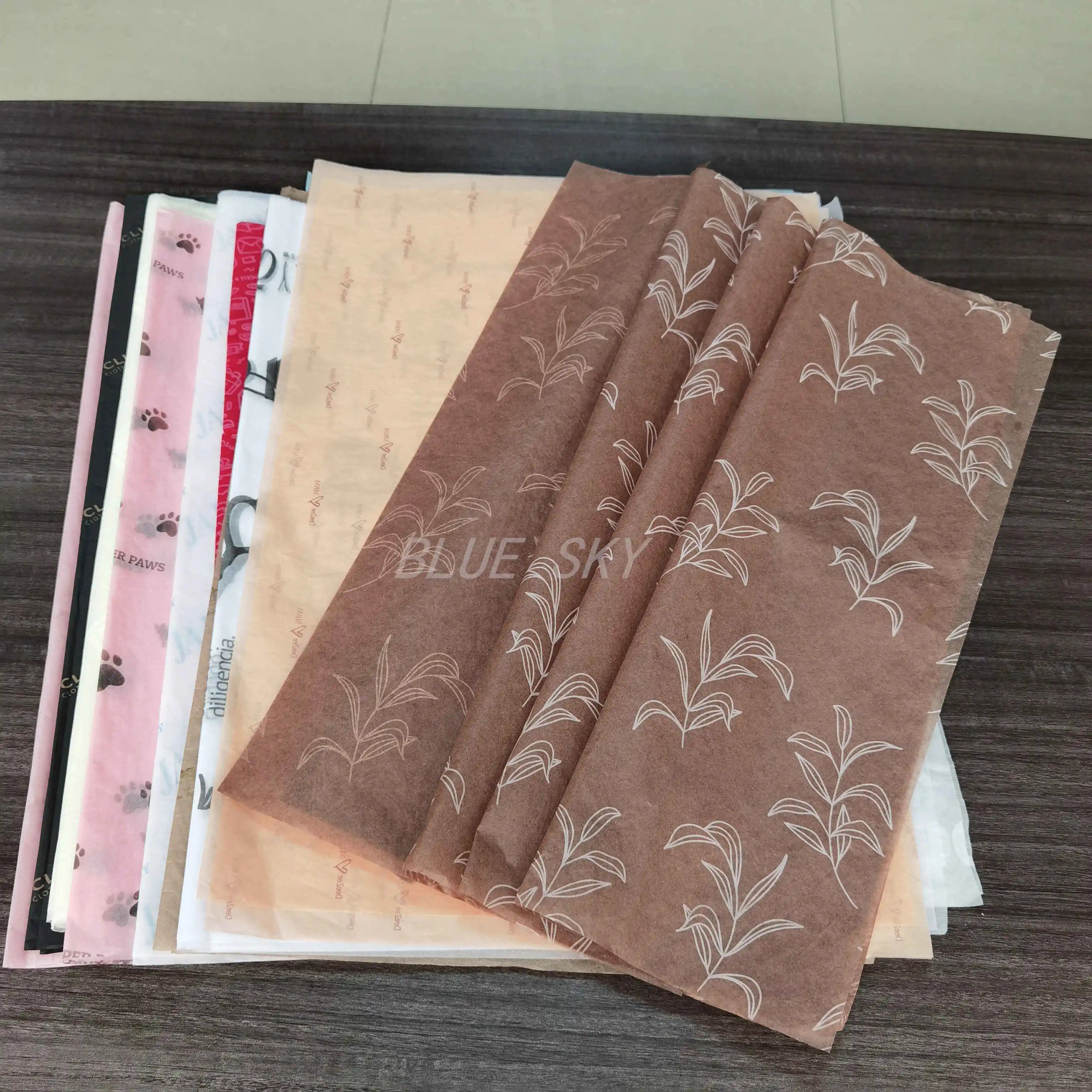 Biodegradable&Recyclable Kraft Paper Gift Wrap Custom Printed Wrapping Paper for Birthday Eco Gifts Sustainable Packaging Paper