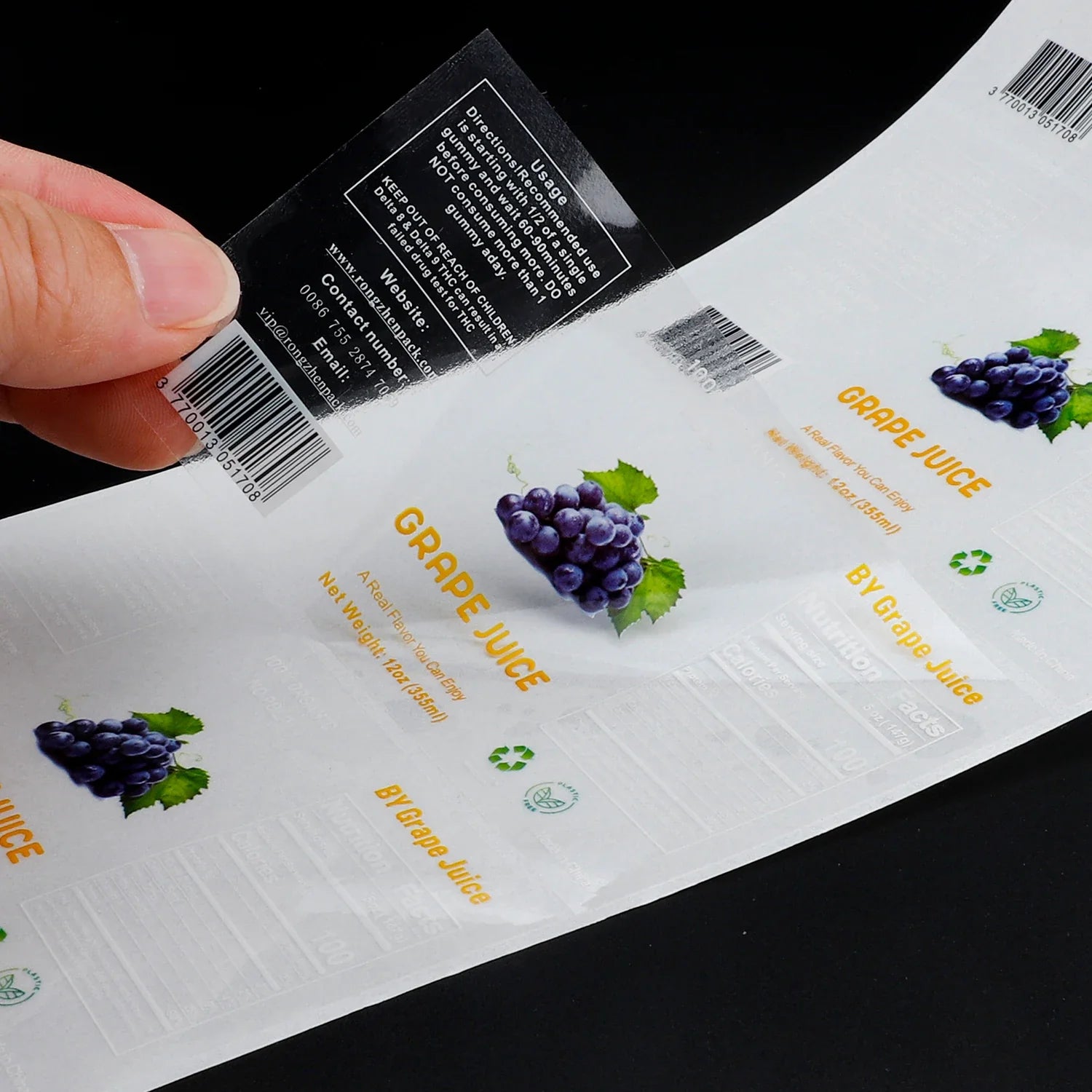 Personalized Drink Label Sticker Waterproof Customized Roll Printing Vinyl Bopp Beverage Juice Bottle with Labels for Bottle