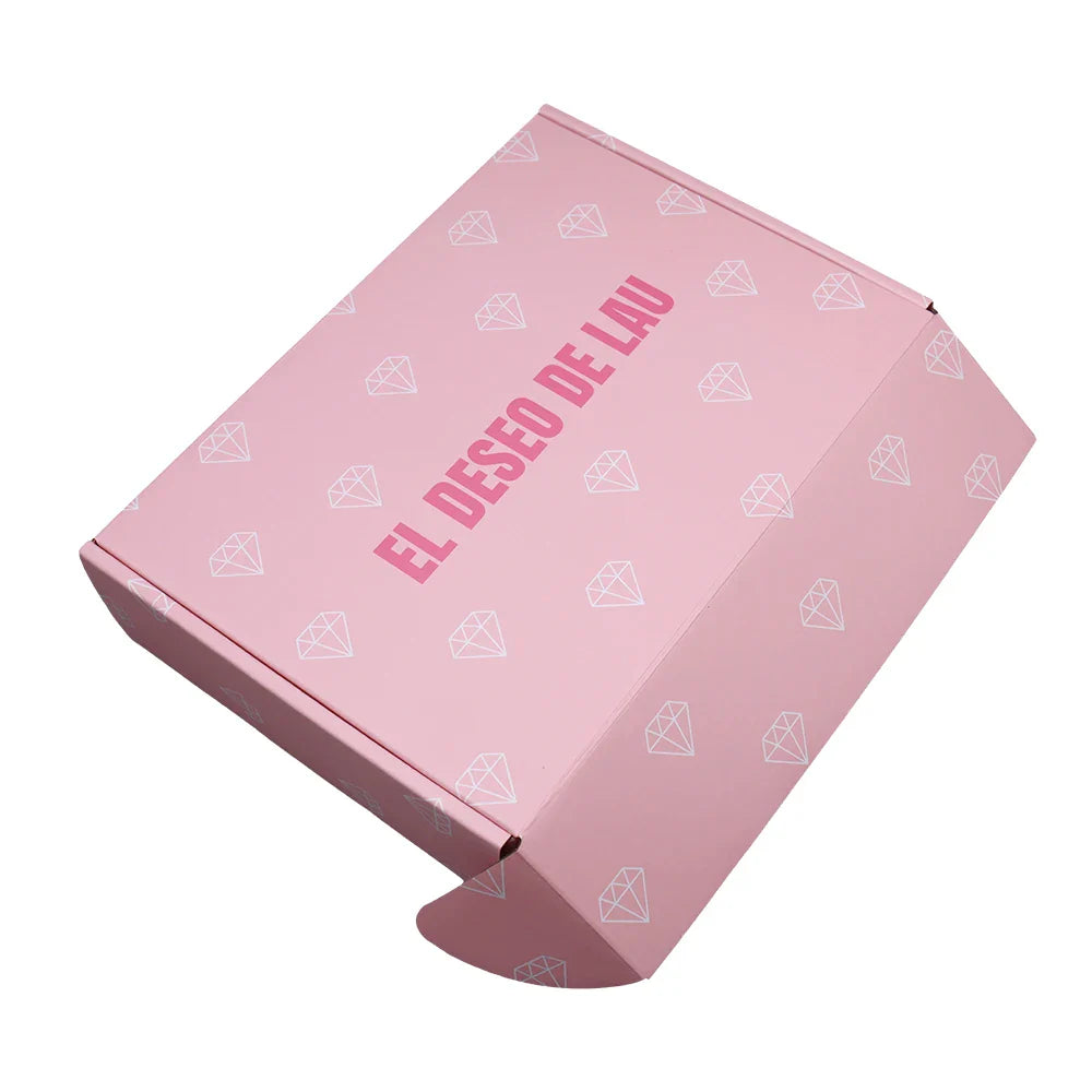 Custom Logo Corrugated Mailing Pink Folding Design Manufacturer's Carton for Delivery Packing Socks Customizable Shipping