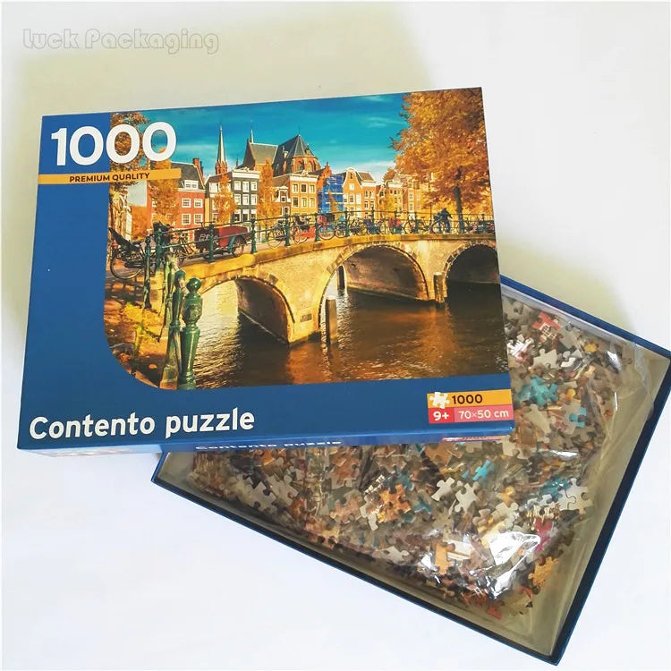 Make Your Own High Quality Puzzle Coloring Printed Paper Jigsaw Shaped Die Cut Landscapes Puzzle Pieces Production Printing Fact
