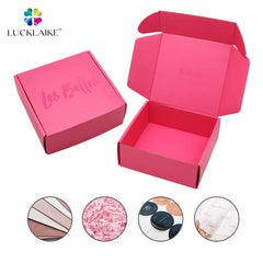Free Sample Hot Pink Uv Logo Mystery Folding Carton Cardboard Parcel Delivery Custom Boxes Packaging for Shipping Box With Logo