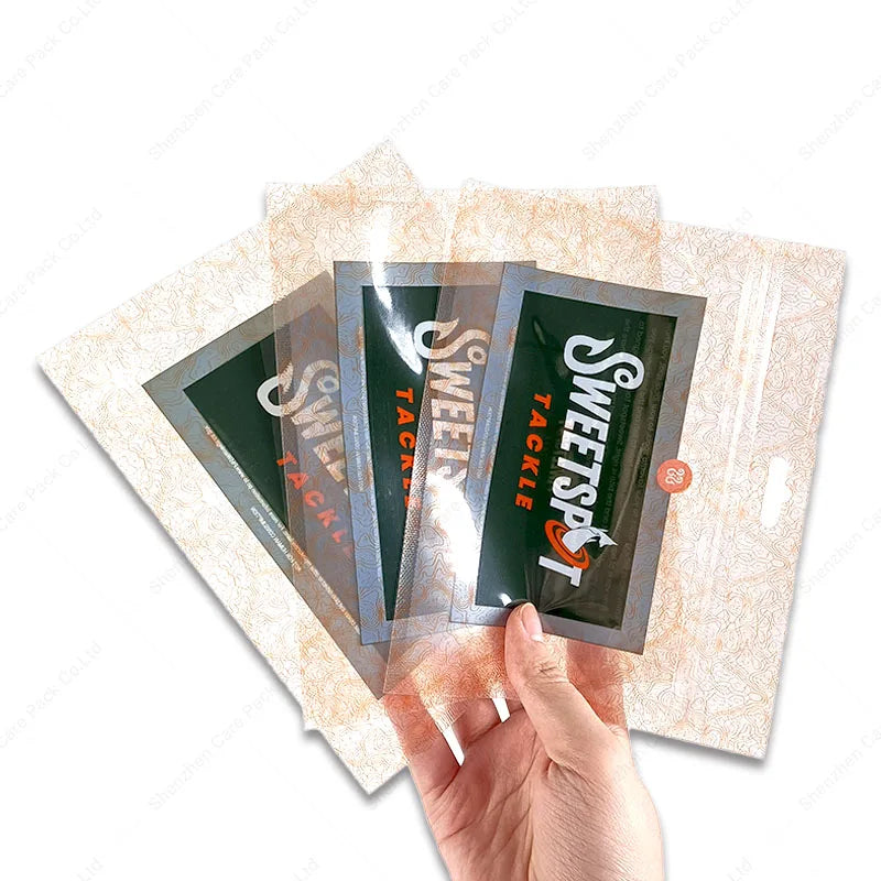 Custom Printed Eco Friendly Clear Plain Mini Ziplock Zip Lock Paper Soft Plastic Storage Fishing Lures Bait Packaging Pouch Bag