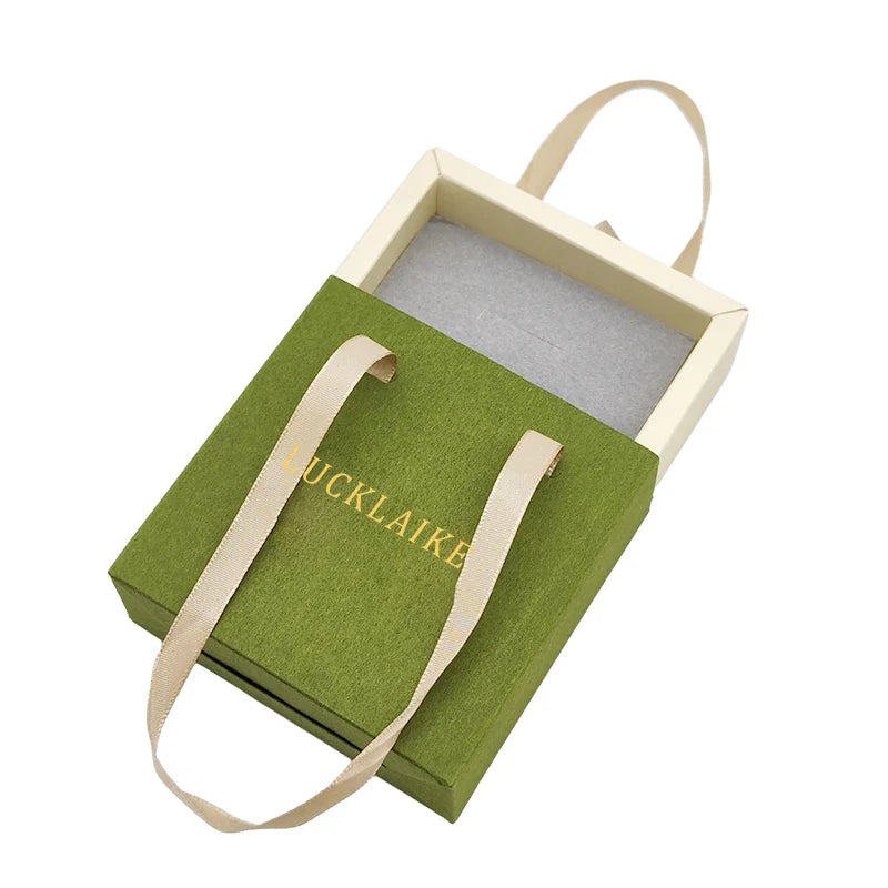Wholesale Luxury Custom Logo Paper Jewelry Gift Boxes Ribbon Packaging for Rings Earrings Bracelets Sponge Matt Lamination