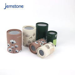 Custom Eco-Friendly Luxury Kraft Cardboard Tube Cylinder Top Window Opening for Tea Perfume Packaging Eco-friendly Paper Tube
