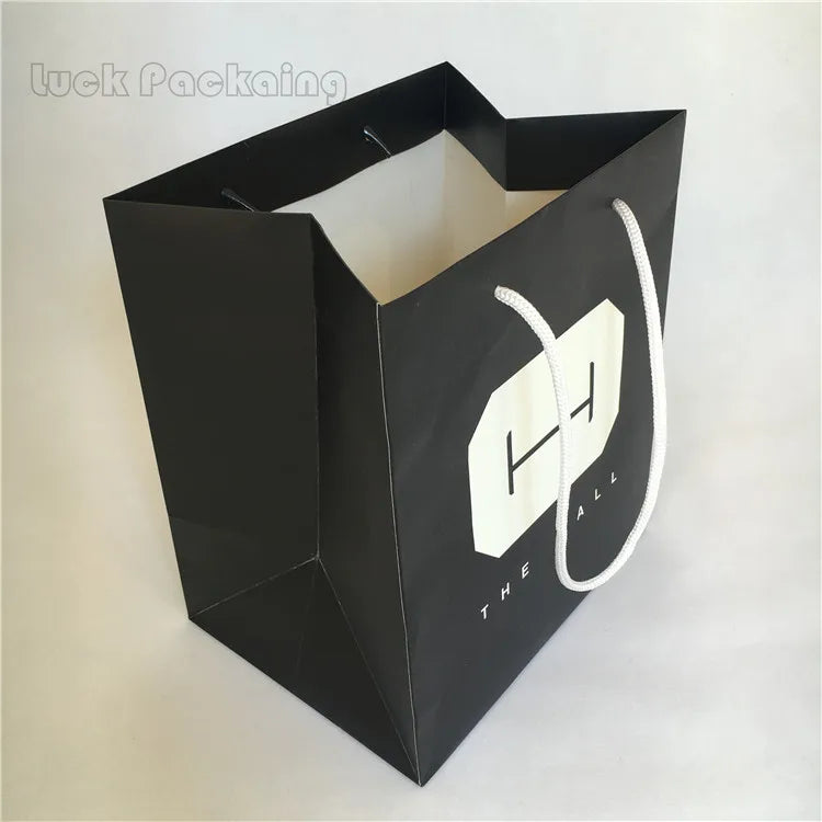 Custom Eco-friendly Luxury Sublimation Stand up Shopping Packaging Gift Party pink Paper Bag with logo