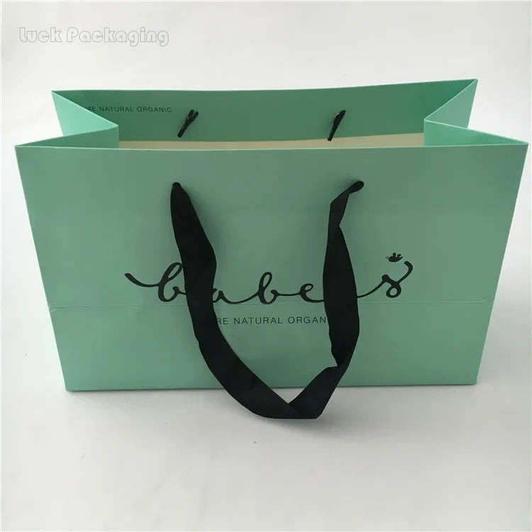Custom Eco-friendly Luxury Sublimation Stand up Shopping Packaging Gift Party pink Paper Bag with logo